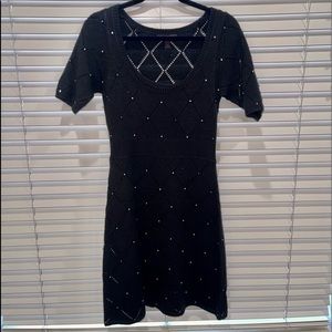 Betsy Johnson knit black dress with crystals